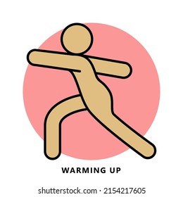 Warming up Fitness Icon Symbol. Workout and Yoga Logo Vector