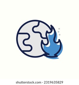 warming icon, isolated blue icon in light background, perfect for blog, logo, graphic design, social media, UI, mobile app