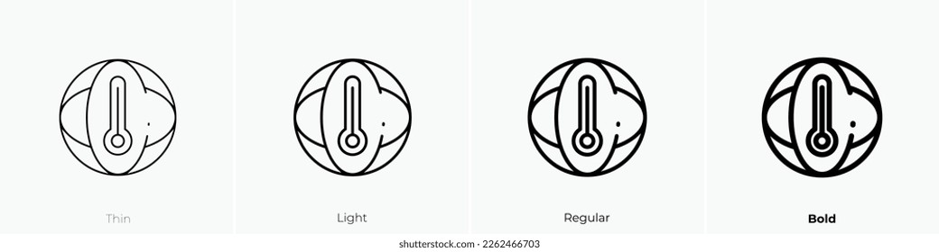 warming icon. Thin, Light Regular And Bold style design isolated on white background