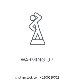 Warming up linear icon. Warming up concept stroke symbol design. Thin graphic elements vector illustration, outline pattern on a white background, eps 10.