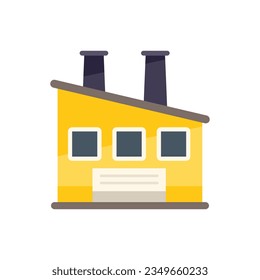 Warming planet factory icon flat vector. Global temperature. Ecology weather isolated