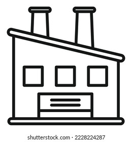 Warming planet factory icon outline vector. Global temperature. Ecology weather