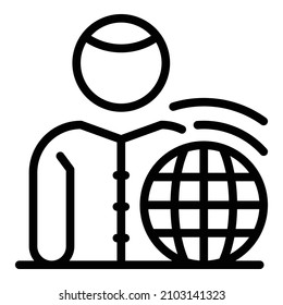 Warming planet icon. Outline warming planet vector icon for web design isolated on white background