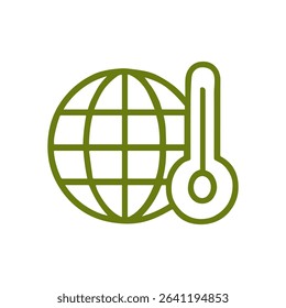 Warming planet outline icon illustration. Icon symbol illustration