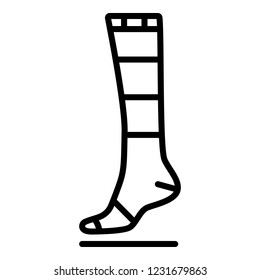 Warming sock icon. Outline warming sock vector icon for web design isolated on white background