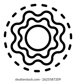 Warming sun icon. Outline warming sun vector icon for web design isolated on white background