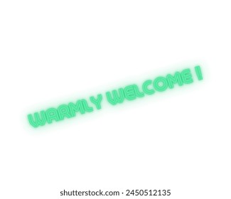 warmly welcome text vector design isolated in white background