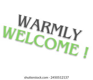 Diseño de Vector de texto de bienvenida cálida aislado en fondo blanco
