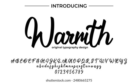 Warmth Font Stylish brush painted an uppercase vector letters, alphabet, typeface