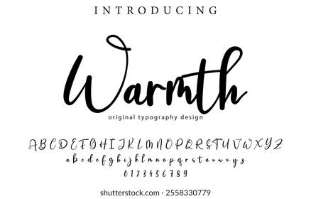 Warmth Font Stylish brush painted an uppercase vector letters, alphabet, typeface