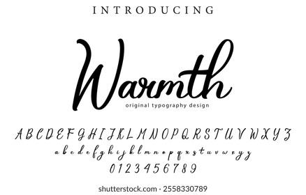 Warmth Font Stylish brush painted an uppercase vector letters, alphabet, typeface