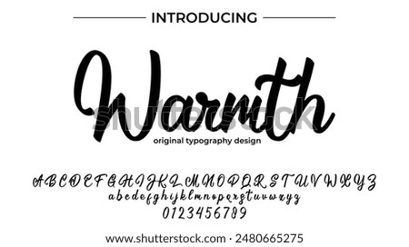 Warmth Font Stylish brush painted an uppercase vector letters, alphabet, typeface