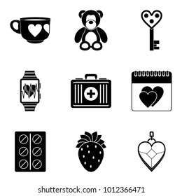 Warmth icons set. Simple set of 9 warmth vector icons for web isolated on white background