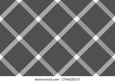 Vetor de xadrez têxtil quente, fundo sem emenda de textura de serviço. Tecido de padrão de verificação de tartan genuíno na paleta de cores neutras e cinza.