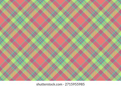 Warmth textile texture tartan, couch pattern fabric seamless. Single vector check plaid background in pink and red colors palette.