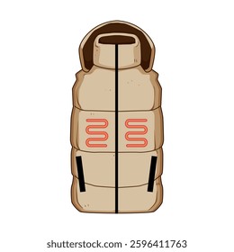 warmth vest heated cartoon. battery insulation, comfort winter, outdoor rechargeable warmth vest heated sign. isolated symbol vector illustration