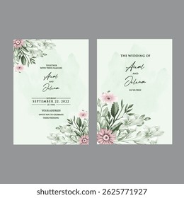 Warm-toned botanical card with classic serif and light floral accents.
