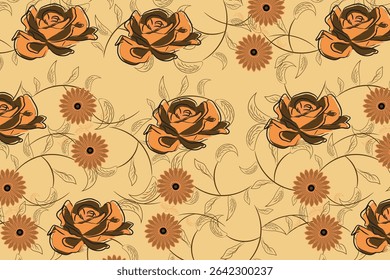 A warm-toned floral watercolor design capturing the golden glow of sunset in a late summer meadow  perfect for stationery and soft home decor.