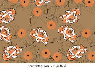 A warm-toned floral watercolor design capturing the golden glow of sunset in a late summer meadow perfect for stationery and soft home decor.
