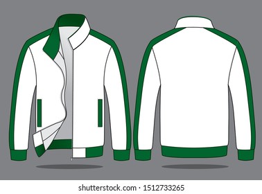 Warm-Up Jacket Design Vector 
(White / Dark Green)