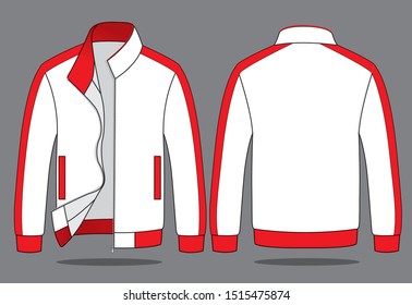 Warm-Up Jacket Design Vector 
(White / Red)