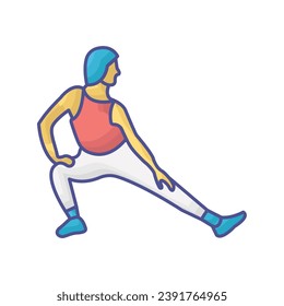 
warm-up, stretching, mobility exercises,   icon  isolated on white background vector illustration Pixel perfect

