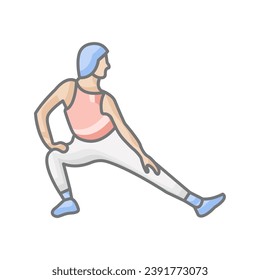 warm-up, stretching, mobility exercises,   icon  isolated on white background vector illustration Pixel perfect

