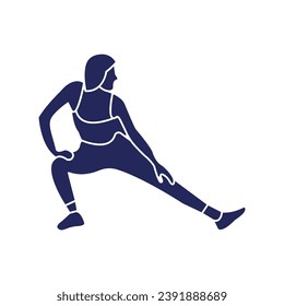 warm-up, stretching, mobility exercises,   icon  isolated on white background vector illustration Pixel perfect

