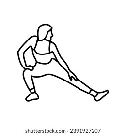 warm-up, stretching, mobility exercises,   icon  isolated on white background vector illustration Pixel perfect

