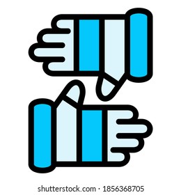 Warn-Handschuhe für den Winter in voller Umrisssymbol