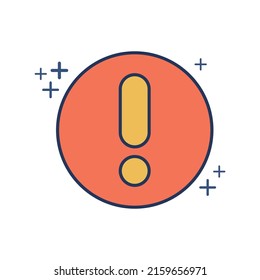 Warn  icon vector illustration glyph style design with color and plus sign. Isolated on white background.