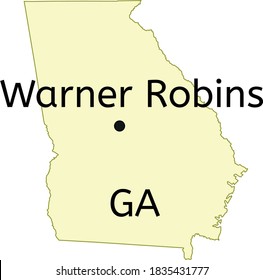 Warner Robins city location on Georgia map