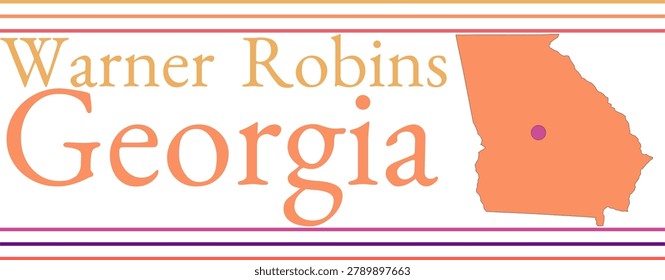 Warner Robins Georgia City Marked On Map