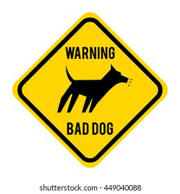 warnin bad dog isolated icon design, vector illustration  graphic 