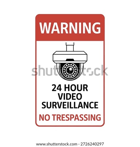 Warning 24 hour video surveillance no trespassing sign