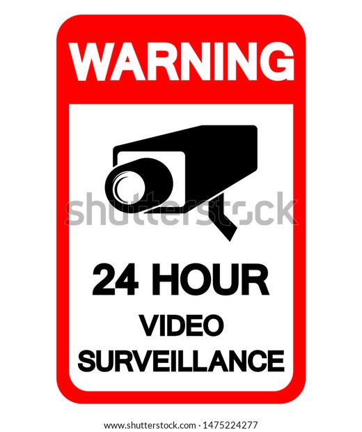 Warning 24 Hour Video Surveillance Symbol Stock Vector (Royalty Free ...