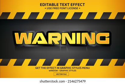 Warning 3D Editable Text Effect Template
