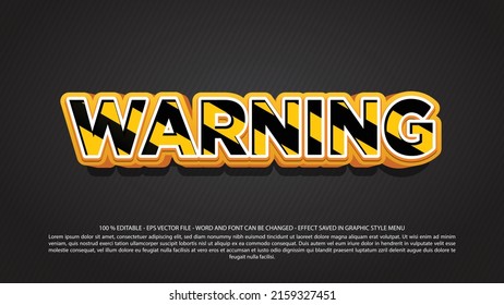 Warning 3d Style Editable Text Effect 
