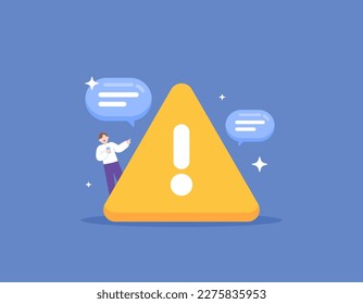 Warning about fraudulent messages. notifications about malicious e-mail. a user gets a warning that they have received a suspicious message. social media and internet. illustration concept design