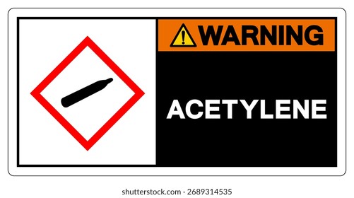 Warnung Acetylen Symbol Zeichen, Vektorgrafik, isolieren auf weißem Hintergrund label.EPS10