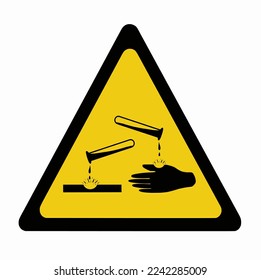 Warning Acid sign, Caution corrosive chemicals present, vector Illustration 