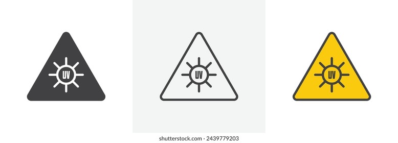 Warning Against UV Light Exposure. Ultraviolet Radiation Caution Sign. Safety Hazard Notice