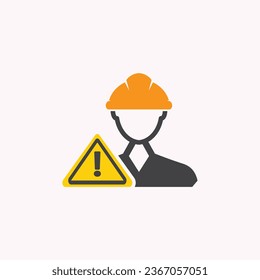 warning against workers icon, vector illustration