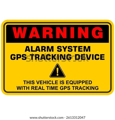 Warning, Alarm system GPS tracking device, sticker vector