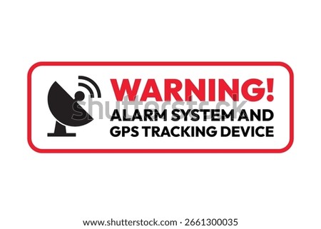 Warning Alarm System and GPS Tracking Device Sign — High Quality Vectorial Stock Image