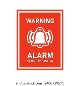 Warning, alarm systems house security. House protection poster, sticker, colored vector illustration.