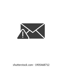 Warning alert message icon. Solid style for web template and app. Email, suspicious, letter, mail, news, notification, vector illustration design on white background. EPS 10