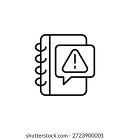 Notificación De Alerta De Advertencia En El Esquema Del Portátil Mínimo