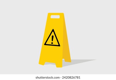 Warning alert sign near dangerous place to put caution illustration
