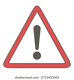 Warning Alert Triangle Icon with Exclamation Mark, Caution Symbol Red Triangle Exclamation Icon